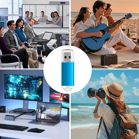 محركات أقراص فلاش USB سعة 16 جيجابايت، محركات أقراص الإبهام USB 2.0، عصا الذاكرة، محرك الأقراص المضغوطة، محرك القلم مع مؤشر LED للتخزين الخارجي للكمبيوتر الشخصي والكمبيوتر المحمول، أزرق in Kuwait