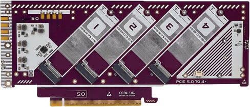 Keenso PCIe 5.0 NVMe M.2 Adapter Card, Gold Plated PCB, Ultra High Speed Performance, Ideal for Gaming and Video Editing, Desktop Computer Upgrade in Saudi Arabia