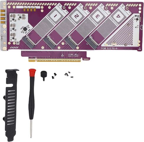 Keenso PCIe 5.0 NVMe M.2 Adapter Card, Gold Plated PCB, Ultra High Speed Performance, Ideal for Gaming and Video Editing, Desktop Computer Upgrade in Saudi Arabia