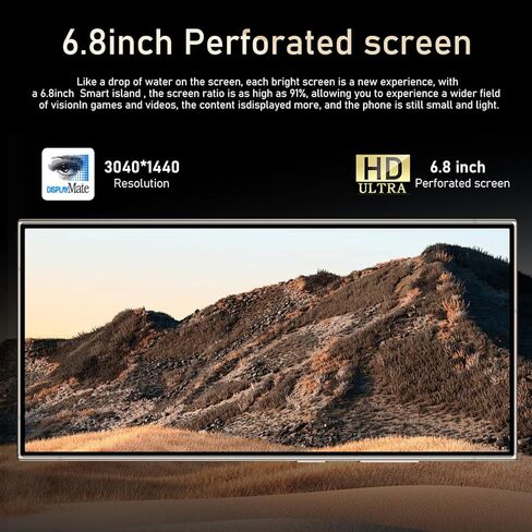 هاتف ذكي I24 Ultra 5G غير مقفل، 16 جيجابايت + 512 جيجابايت هاتف خلوي غير مقفل بالكامل لنظام Android 13، 6.8 بوصة هاتف خلوي غير مقفل، 6800 مللي أمبير، كاميرا مزدوجة 48 ميجابكسل + 108 ميجابكسل/شريحة اتصال مزدوجة/قفل بصمة الإصبع/وجه (برتقالي تيتانيوم) in Kuwait