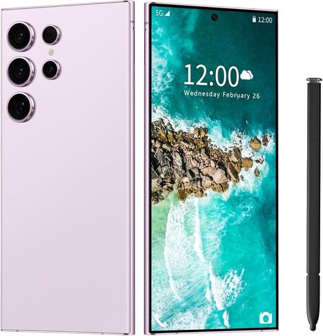 هاتف ذكي I24 Ultra 5G غير مقفل، 16 جيجابايت + 512 جيجابايت هاتف خلوي غير مقفل بالكامل لنظام Android 13، 6.8 بوصة هاتف خلوي غير مقفل، 6800 مللي أمبير، كاميرا مزدوجة 48 ميجابكسل + 108 ميجابكسل/شريحة اتصال مزدوجة/قفل بصمة الإصبع/وجه (برتقالي تيتانيوم) in Kuwait