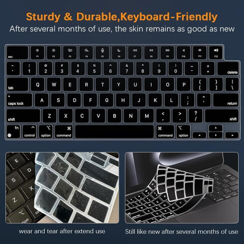 Keyboard Cover Skin for 2025 MacBook Pro 14 inches M5 Chip A3434 TPU Protector Accessories US/ANSI Layout (Silicone Gray) in Kuwait