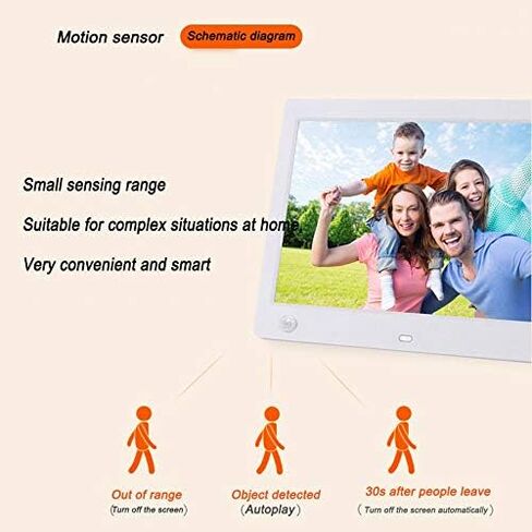 إطار صور رقمي مقاس 10.1 بوصة مع مستشعر حركة، دقة 1024 × 600، مشغل صور/فيديو/موسيقى مع مؤقت تبديل تلقائي. in Saudi Arabia