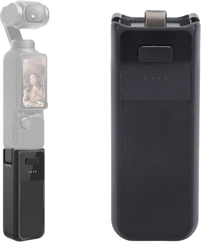 مقبض بطارية Yosoo Health Gear لجهاز Osmo Pocket 3، مقبض يد لبنك الطاقة من النوع C، خيط 1/4 بوصة، وقت ممتد 120 دقيقة in Saudi Arabia