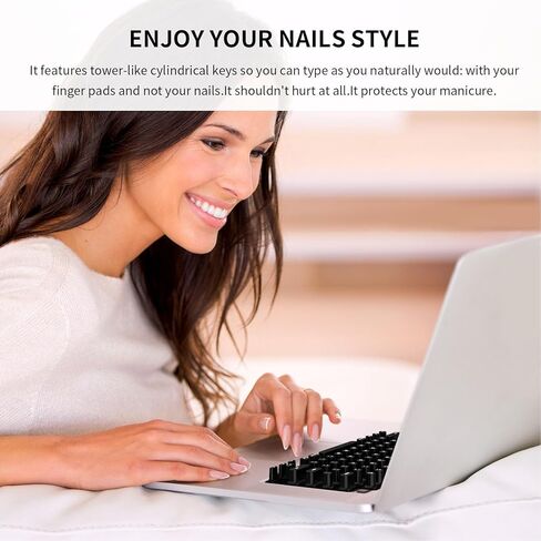 Keyboard Cover for Long Nails, Silicone Raised Keyboard Cover for OS X Laptop, Comfortable Typing (Pink) in Saudi Arabia