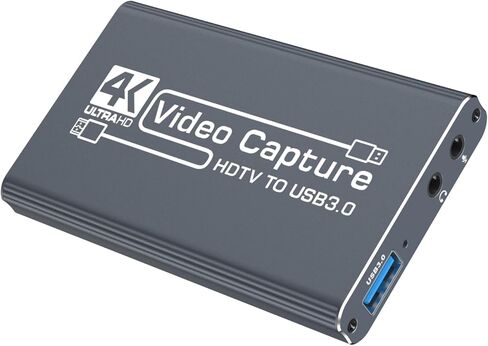بطاقة التقاط HDMI 4K للبث، دقة Full HD 1080P 60FPS USB Cam Link Game بطاقة التقاط الصوت والفيديو نينتندو سويتش/PS5/3ds/Xbox/PS4 (أسود) in Kuwait