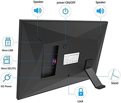 10.1-inch Smart WiFi Digital Photo Frame with Touchscreen, Supports Portrait/Landscape Display, and can be remotely Controlled via Mobile app. in Saudi Arabia