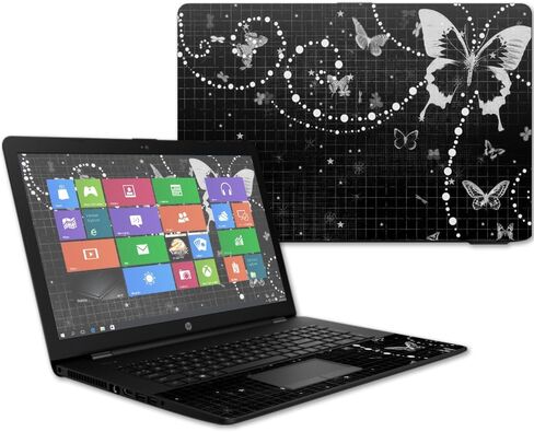 غلاف MightySkins متوافق مع الكمبيوتر المحمول HP 17t مقاس 17.3 بوصة (2017) - فراشة سوداء | غطاء ملتف من الفينيل واقٍ ومتين وفريد ​​من نوعه | سهل التطبيق والإزالة وتغيير الأنماط | صنع في الولايات المتحدة الأمريكية in Kuwait