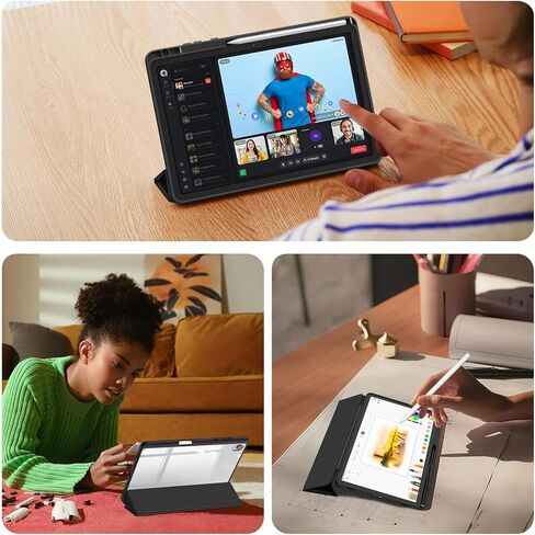 حافظة Fintie Hybrid رفيعة لهاتف Samsung Galaxy Tab S11 5G 11 بوصة موديل 2025 (SM-X730/X736B) مع حامل قلم S، غطاء مقاوم للصدمات مع غطاء خلفي شفاف شفاف، استيقاظ/نوم تلقائي، رخام أرجواني in Saudi Arabia