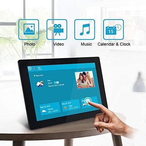 10-inch Smart WiFi Digital Photo Frame - 1280x800 IPS LCD Screen, 1080P Video, 16GB Storage Space, Send Photos via email Anytime, Anywhere, Automatic Rotation. in Saudi Arabia