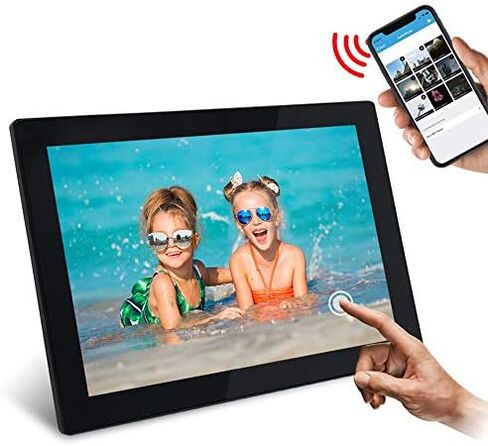 10-inch Smart WiFi Digital Photo Frame - 1280x800 IPS LCD Screen, 1080P Video, 16GB Storage Space, Send Photos via email Anytime, Anywhere, Automatic Rotation. in Saudi Arabia