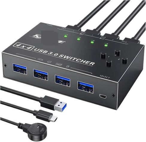 KCE*VE USB 3.0 Switch 4 Computers,4 Port USB Switch Selector Sharing 4 USB Devices,USB Switcher Compatible with M*ac/Win*dows/Lin*UX(434-A-Old) in Saudi Arabia