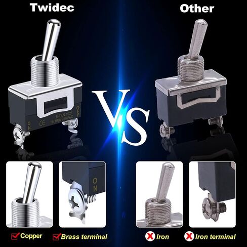 Twidec/3 عصابة الثقيلة روكر تبديل لوحة معدنية مع 16A 250V AC SPST 2 وضع 2 دبوس تشغيل/إيقاف مفتاح معدن الخفافيش غطاء الحذاء المقاوم للماء TEN-1021-B101-BMZ in Kuwait