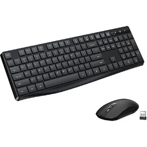 Wireless Keyboard and Mouse Combo for Office, Full-Size Low-Profile Keyboard with 2.4GHz USB Receiver for PC in Saudi Arabia