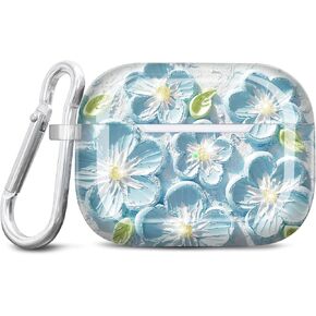 JIAXIUFEN Compatible with AirPods Pro 2019 / Airpods Pro 2nd Generation Case Cover Gold Sparkle Glitter Marble Design Cute Full Protective Silicone TPU Skin Accessories for Women Girl Blue in Saudi Arabia