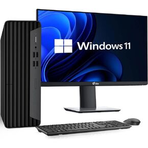 BTO ProDesk 600 G6 Desktop Computer PC, Intel Core i5-10500 10th Gen. Processor, 16GB DDR4 Ram, 512GB SSD, New 24 inch LED Monitor, DisplayPort, WiFi, Keyboard & Mouse, Windows 11 Pro (Renewed) in Kuwait