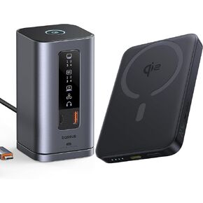 Baseus Docking Station, Spacemate(Win) 11 in 1&Baseus Qi2 Certified 15W Wireless Magnetic Power Bank 10000mAh with USB-C Cable in Kuwait