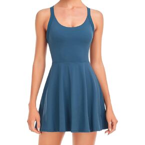 Womens Tennis Dress with Built in Shorts and Bra Workout Dress Golf Athletic Dress for Women in Kuwait