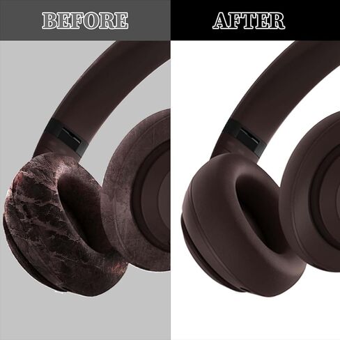 وسائد أذن بديلة من Aiivioll Studio Pro لملحقات سماعات الرأس اللاسلكية Beats Studio Pro، وسادات أذن Studio Pro مع جلد بروتين أكثر نعومة وإسفنج ذو ذاكرة عالي الكثافة (بني داكن) in Kuwait