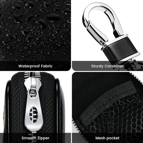 PU Leather Portable Earbud Case with Mesh Pocket Suitable for Wireless Headphones,Wired Headphones,USB Charging Cable in Saudi Arabia