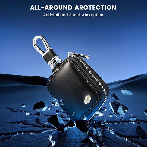 PU Leather Portable Earbud Case with Mesh Pocket Suitable for Wireless Headphones,Wired Headphones,USB Charging Cable in Saudi Arabia