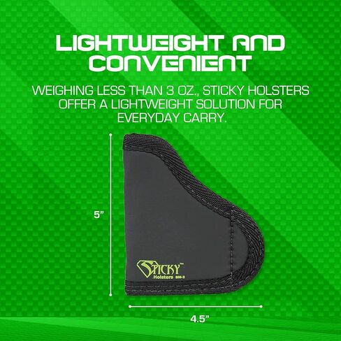 STICKY HOLSTERS SM3 - حافظة مصممة خصيصًا لتناسب أسطوانة الجيب 380 حتى 2.5 بوصة بدون ليزر (اللون أسود) in Kuwait