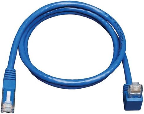 Tripp Lite Cat6 Gigabit Molded Patch Cable (RJ45 Right Angle Down M to RJ45 M) Blue, 5-ft.(N204-005-BL-DN) in Saudi Arabia