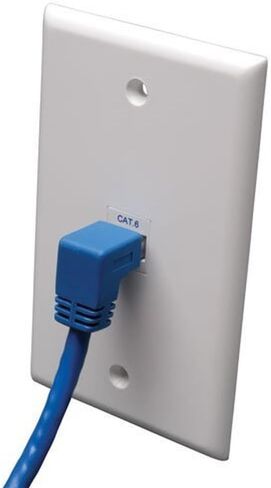 Tripp Lite Cat6 Gigabit Molded Patch Cable (RJ45 Right Angle Down M to RJ45 M) Blue, 5-ft.(N204-005-BL-DN) in Saudi Arabia