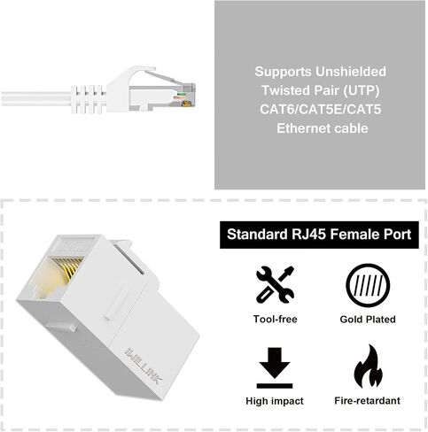 iwillink RJ45 Cat6 Keystone Coupler 25-Pack, Female to Female Cat6 Keystone Jack, UTP Keystone Coupler Insert (Purple) and RJ45 Cat6 Keystone Coupler 25-Pack, Female to Female Cat6 Keystone in Saudi Arabia