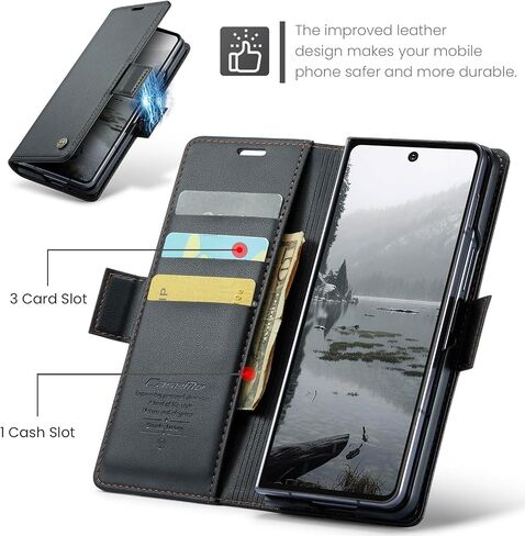 Designed for Samsung Galaxy Z Fold 7 Case (2025),PU Leather Wallet Flip Folio Case with Card Holder RFID Blocking Kickstand Shockproof Phone Cover for Samsung Galaxy Z Fold 7 5G (Blue) in Saudi Arabia
