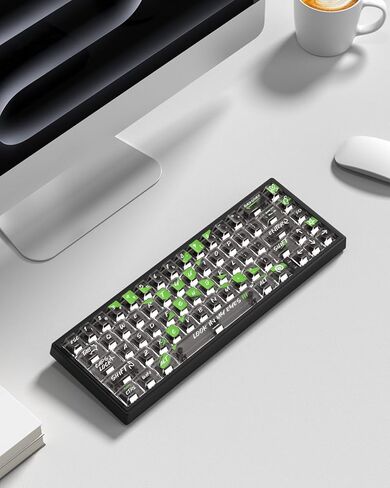 مجموعة أغطية مفاتيح شفافة من Cherry Profile، أغطية مفاتيح لوحة مفاتيح مخصصة 115 مفتاحًا، أغطية مفاتيح شفافة بنمط جرافيتي في الشوارع للوحة المفاتيح الميكانيكية، متوافقة مع تخطيط 60% 65% 75% 98% 100% in Kuwait