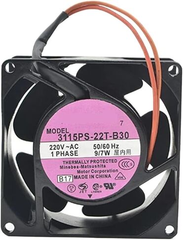 ل 3115PS-22T-B30 التيار المتناوب 220 فولت 50/60 هرتز 9/7 واط 8 سنتيمتر 8038 80x80x38 مللي متر 3200 دورة في الدقيقة التحكم في درجة الحرارة المزدوج الكرة تحمل مروحة التبريد in Saudi Arabia