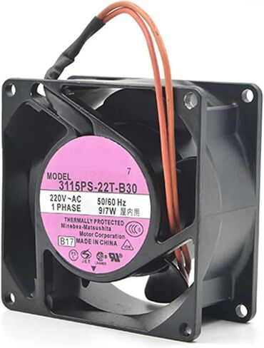 ل 3115PS-22T-B30 التيار المتناوب 220 فولت 50/60 هرتز 9/7 واط 8 سنتيمتر 8038 80x80x38 مللي متر 3200 دورة في الدقيقة التحكم في درجة الحرارة المزدوج الكرة تحمل مروحة التبريد in Saudi Arabia