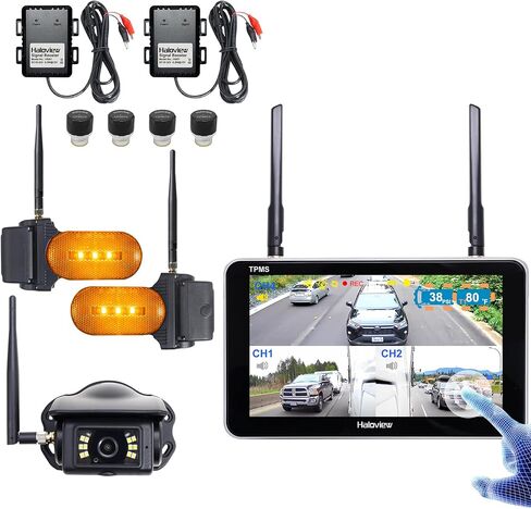 نظام كاميرا احتياطية Haloview Byte Tango BT7 TPMS-4 Plus 1080P Wireless 3 مع 4 مستشعر TPMS in Kuwait