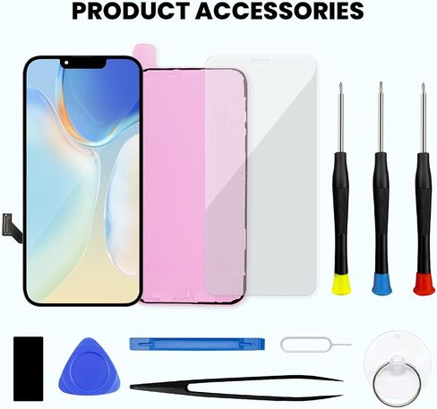 for iPhone 14 LCD Screen Replacement 6.1 inch, 3D Touch Screen LCD Display Digitizer Assembly with Repair Tools, Waterproof Frame Sticker, Tempered Protector (Model A2649, A2881, A2882, A2883, A2884) in Saudi Arabia