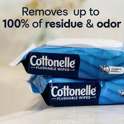 Cottonelle Fresh Care مناديل رطبة قابلة للتطهير ، مناديل رطبة للبالغين ، 4 عبوات قمة ، 42 مناديل لكل عبوة (168 مناديل) ، قد تختلف التغليف باختلاف in Kuwait