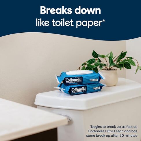 Cottonelle Fresh Care مناديل رطبة قابلة للتطهير ، مناديل رطبة للبالغين ، 4 عبوات قمة ، 42 مناديل لكل عبوة (168 مناديل) ، قد تختلف التغليف باختلاف in Kuwait