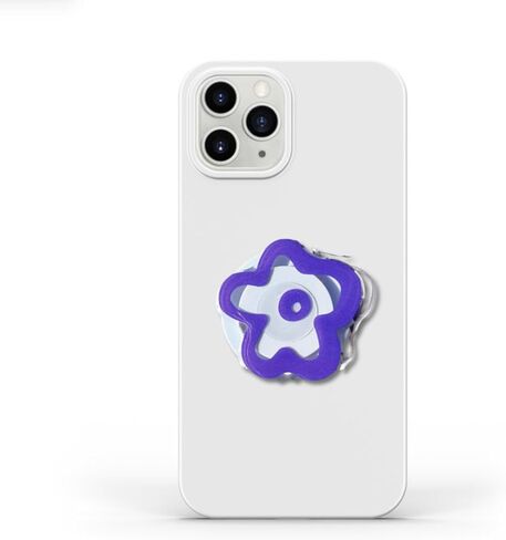 قبضة هاتف متوافقة مع Magsafe - سلسلة زهور لطيفة تصميم أكريليك شفاف قابل للطي، قبضة هاتف مغناطيسية تتضمن حلقة محول مغناطيسي (وردي) in Kuwait