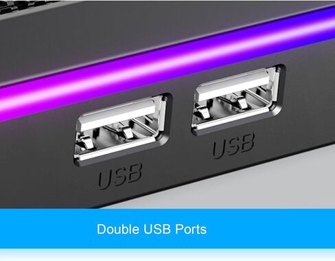 Gaming Laptop Cooling Pad, 5 Levels Speed Cooling Fan, RGB Lights, LCD Display, 8 Adjustable Height, 2 USB Charging Ports, Laptop Cooler for 12in to 19in (14 Fans) in Saudi Arabia