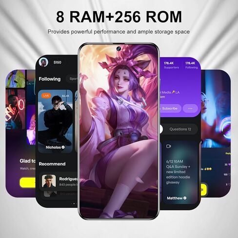 هاتف Reno 12 Pro غير مقفل، شاشة 6.7 بوصة عالية الدقة، هاتف أندرويد غير مقفل، 8 النواة، 8 جيجابايت + 256 جيجابايت، هاتف ذكي يعمل بنظام أندرويد، بطارية 6800 مللي أمبير، قدرة فائقة على التحمل، ثنائي الشريحة (أسود) in Kuwait
