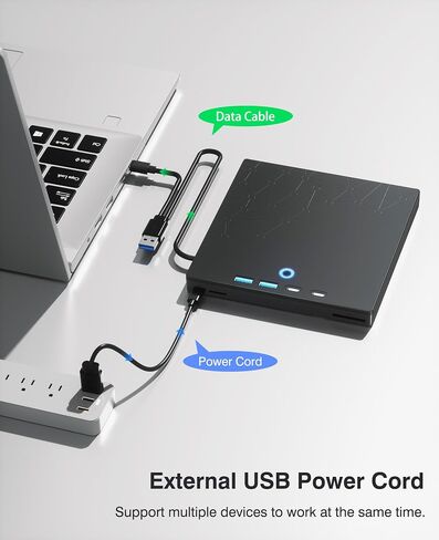 External CD/DVD Drive for Laptop, DVD Burner CD Reader for Laptop, 8-in-1 USB 3.0 Portable CD Players with SD/TF Ports, External Disk Drive Optical for MacBook Windows 11 10 PC Linux OS in Saudi Arabia