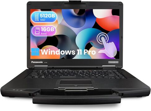 لاب توب باناسونيك تاف بوك CF-54، شاشة لمس فل اتش دي 14 بوصة، كور i5-6300، 16 جيجا رام، 512 جيجا اس اس دي، واي فاي، USB 3.0، HDMI، بدون كاميرا، ويندوز 11 برو (متجدد) in Saudi Arabia