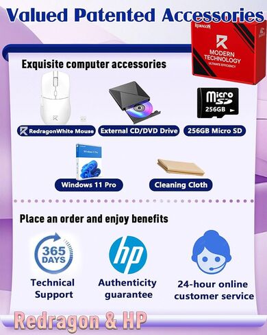 HP 17.3 Touchscreen Laptop Computer for Business, 17.3" 250 nits Anti-Glare Display, Ryzen 5 7430U(UP to 4.3GHz), 64GB RAM+2TB SSD, Windows 11 Pro, Fast Charge, AI Copilot Key, w/Redragon Bundle in Saudi Arabia