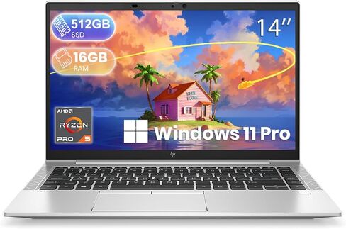 HP EliteBook 845 G7 Business Laptop, 14-inch Full HD, AMD Ryzen 5 Pro 4650U, 16GB RAM, 512GB SSD, Webcam, FP Unlock, Backlit KBL, HDMI, Windows 11 Pro (Renewed) in Saudi Arabia
