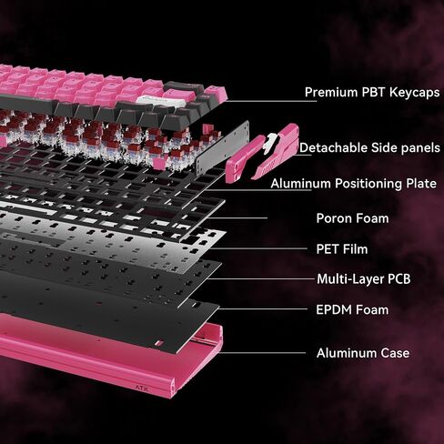ATK RS6 Ultra Hall Effect Gaming Keyboard – 65% Layout, Hot-Swappable Switches, RGB Backlight with Music Sync, Custom Actuation, 8000Hz Polling, N-Key Rollover (White Shadow Warrior, TTC RGB Magneto) in Saudi Arabia