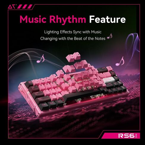 ATK RS6 Ultra Hall Effect Gaming Keyboard – 65% Layout, Hot-Swappable Switches, RGB Backlight with Music Sync, Custom Actuation, 8000Hz Polling, N-Key Rollover (White Shadow Warrior, TTC RGB Magneto) in Saudi Arabia