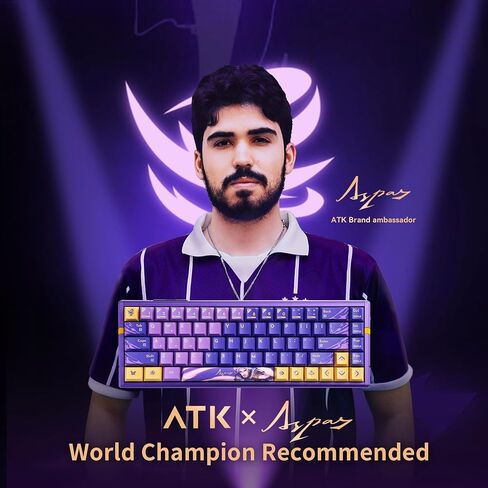 ATK RS6 Ultra Hall Effect Gaming Keyboard – 65% Layout, Hot-Swappable Switches, RGB Backlight with Music Sync, Custom Actuation, 8000Hz Polling, N-Key Rollover (White Shadow Warrior, TTC RGB Magneto) in Saudi Arabia