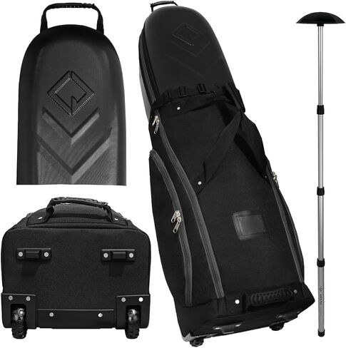 Caddydaddy Enforcer Golf Travel Bag حماية قمة صعبة ، تغطية بديلة كاملة لمدة عام ، نايلون سميك متين ، عجلات وسحابات XL القابلة للقفل. قضية نقل الأندية على شركات الطيران in Kuwait
