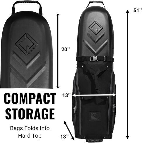 Caddydaddy Enforcer Golf Travel Bag حماية قمة صعبة ، تغطية بديلة كاملة لمدة عام ، نايلون سميك متين ، عجلات وسحابات XL القابلة للقفل. قضية نقل الأندية على شركات الطيران in Kuwait