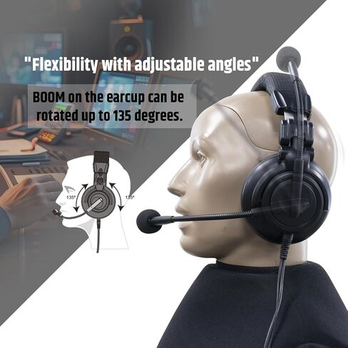 Yo-tronics YTH-312M Dual-Side Intercom Headset with Dynamic Microphone, 50mm Drivers, Rugged Design for Broadcasting, Live Reporting, Stage Production in Kuwait